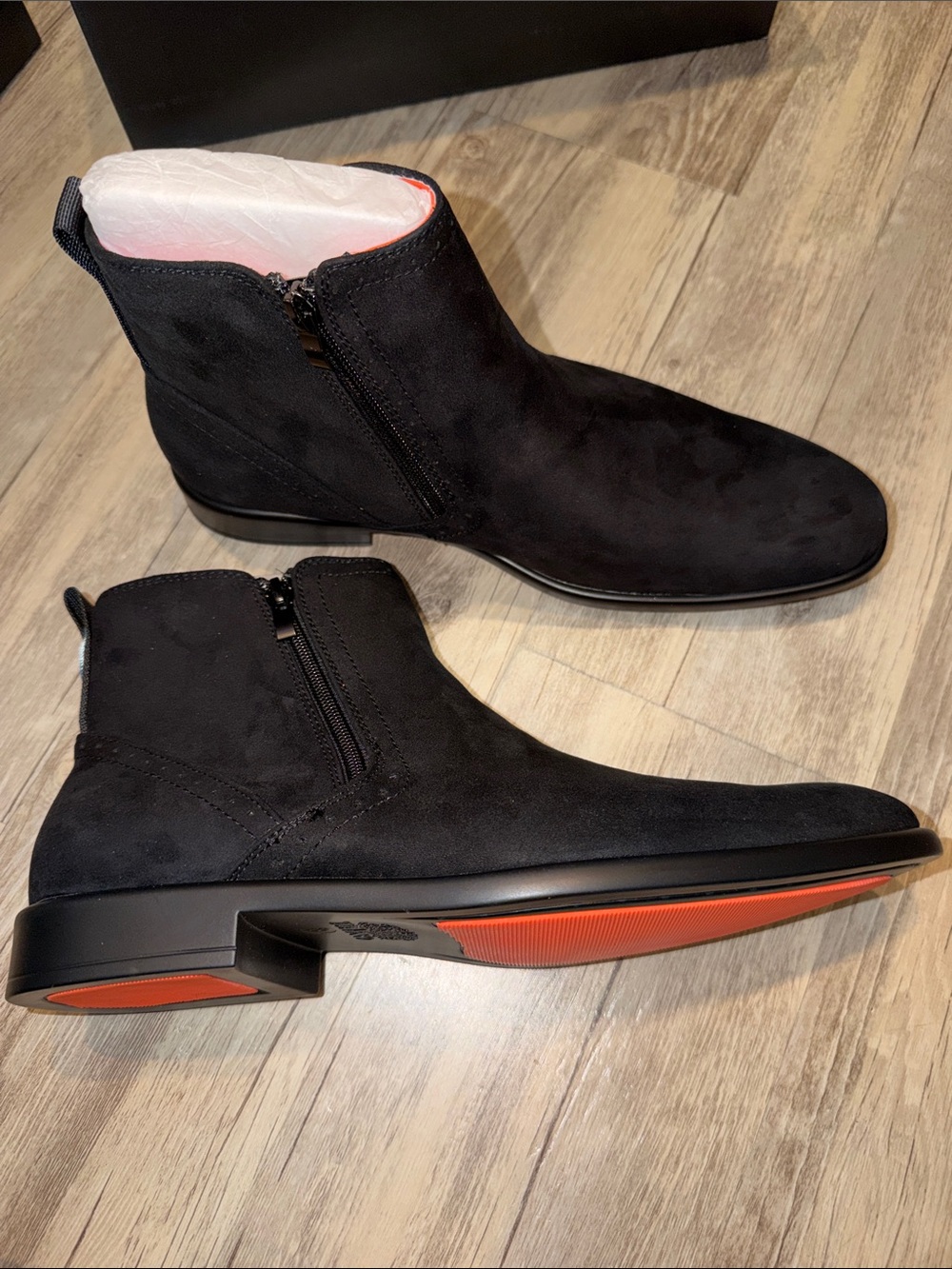 Men's Black Suede Chukka Boots with Side Zip